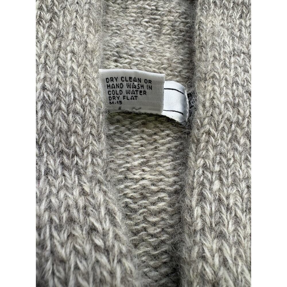 Vintage 80s GAP 100% Wool Cowl Neck Sweater Beige Maroon Stripe MED/LRG - Picture 7 of 8
